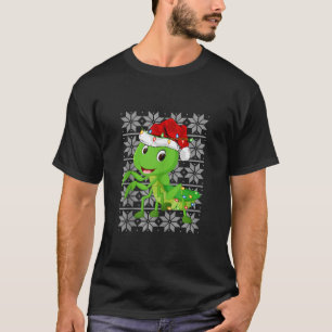 Mantis Christmas Lights Rentier Weihnachtsmannmütz T-Shirt