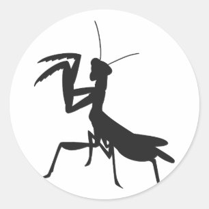 Mantis in Silhouette - Hintergrundfarbe auswählen Runder Aufkleber
