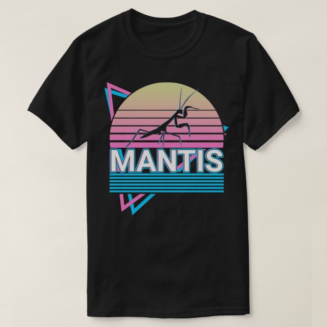 Mantis Praying Mantis Retro-Geschenk T-Shirt (Design vorne)