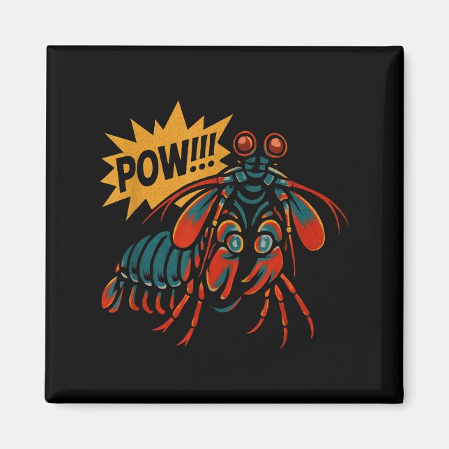 Mantis Shrimp W Punch Funny Ocean Animal  Magnet (Vorne)