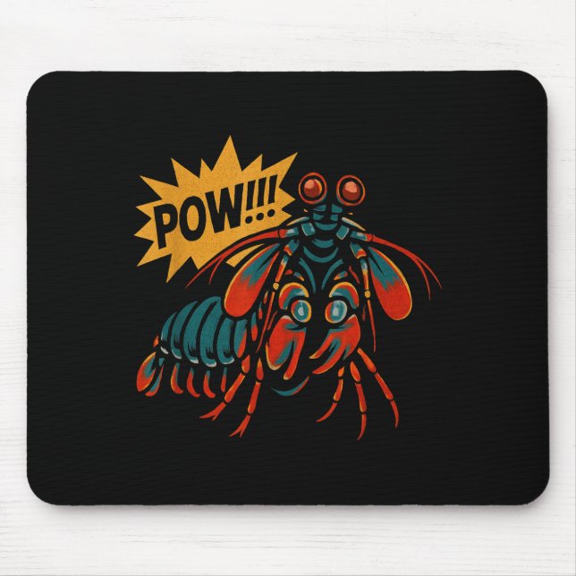 Mantis Shrimp W Punch Funny Ocean Animal  Mousepad (Vorne)