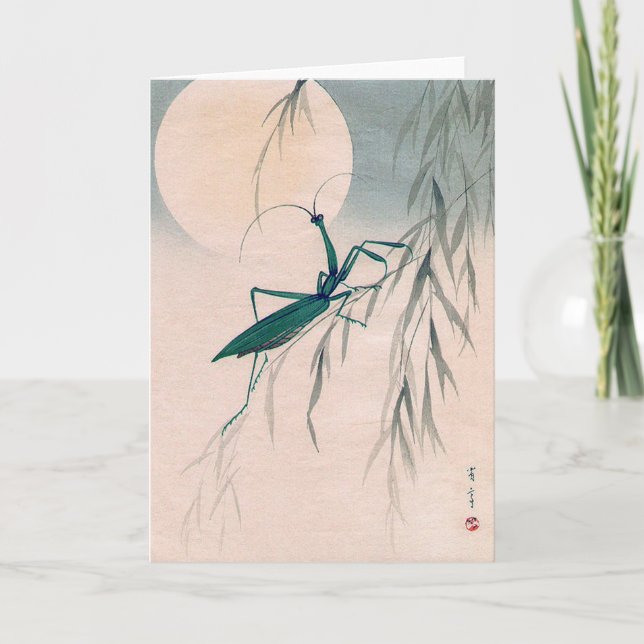Mantis und der Mond beten, Watanabe Seitei Karte (Vorderseite)