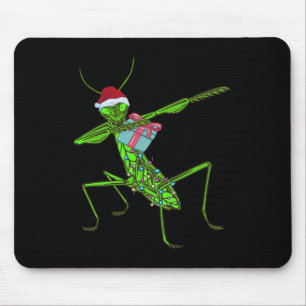 Mantis Xmas Weihnachtsmannmütze Weihnachtsinsekten Mousepad