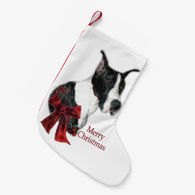 Mantle Great Dane Frohe Weihnachten Kleiner Weihnachtsstrumpf (Vorderansicht (hängend))