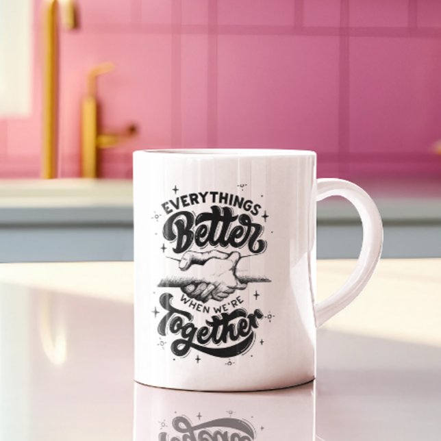 Mantra der Tasse: besser zusammenarbeiten Kaffeetasse (Von Creator hochgeladen)
