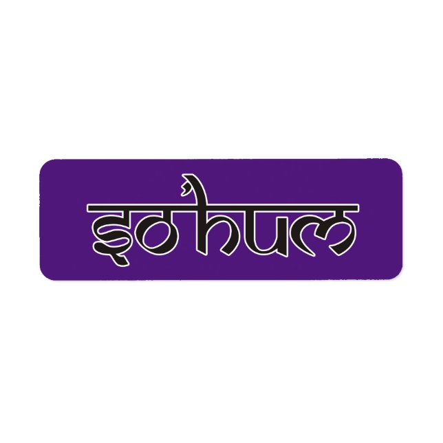 Mantra SO HUM - flache schwarz-weiße Kontur (Vorne)