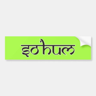 Mantra SO HUM - flache schwarz-weiße Kontur Autoaufkleber