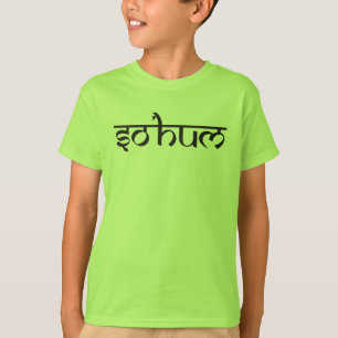 Mantra SO HUM - flache schwarz-weiße Kontur T-Shirt