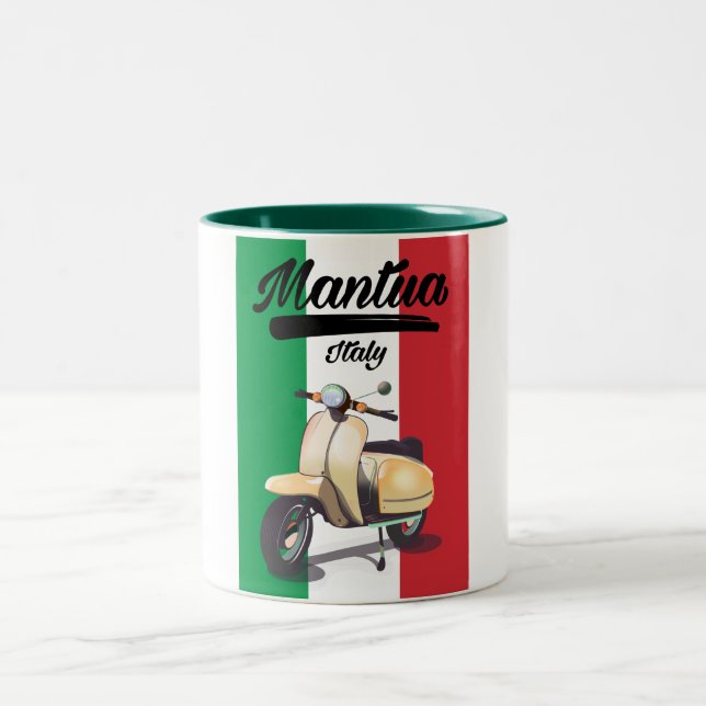 Mantua Italien Reiseplakat Zweifarbige Tasse (Mittel)