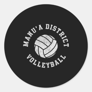 Manua District Volleyball Retro Distressed Team Vb Runder Aufkleber