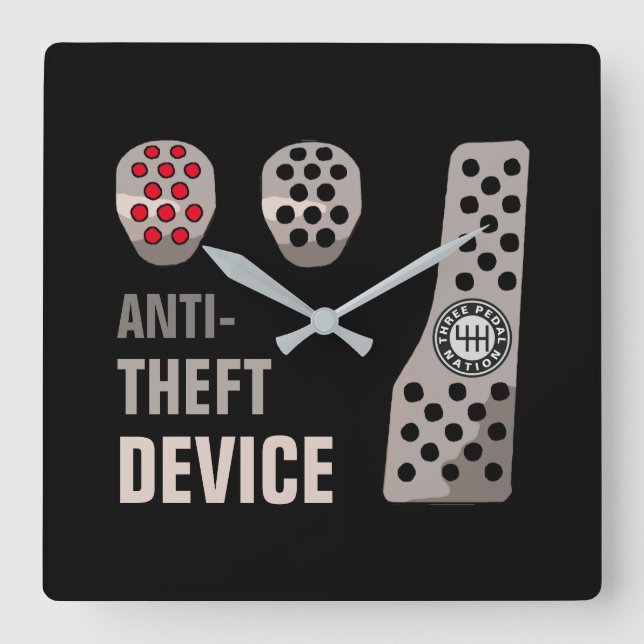 MANUAL Anti-Diebstahl Quadratische Wanduhr (Vorderseite)