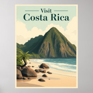 Manuel Antonio, Costa Rica Vintage Illustration Poster