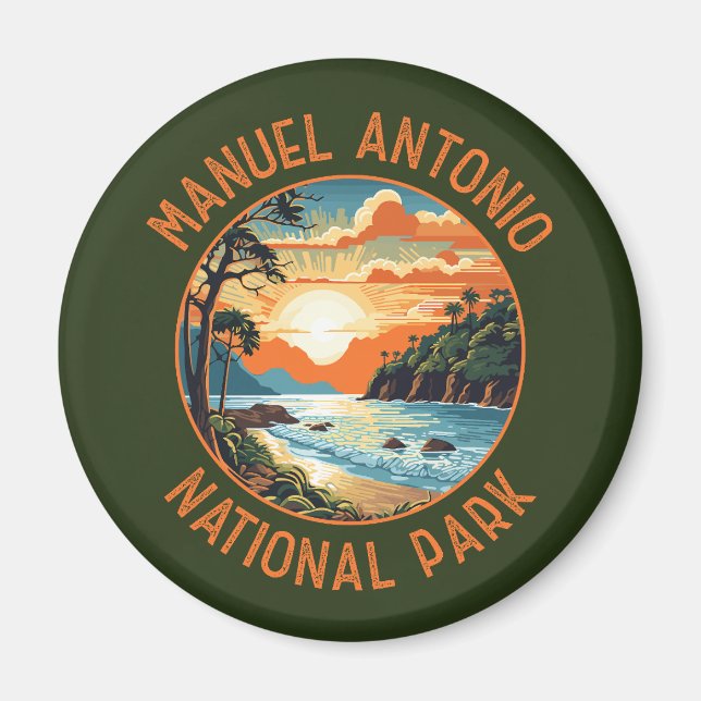 Manuel Antonio National Park Retro Distressed Magnet (Vorne)