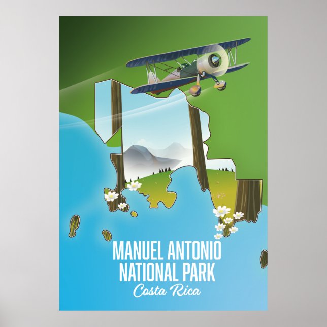 Manuel Antonio Nationalpark, Costa Rica Karte. Poster (Vorne)