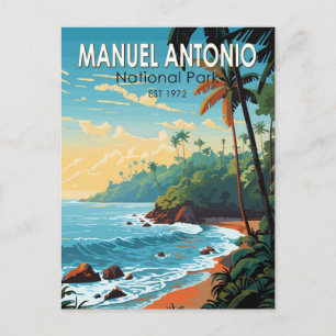 Manuel Antonio Nationalpark Reise Kunst Vintage Postkarte