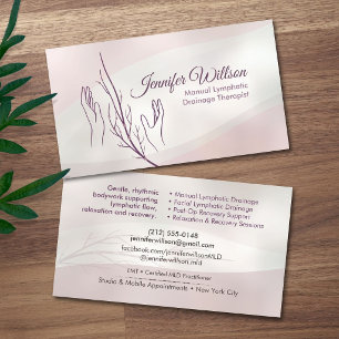 Manuelle Lymphdrainage-Therapeut Hände Weg Visitenkarte