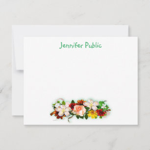 Manuelle Skripttext-Watercolor-Blume Art Template Mitteilungskarte