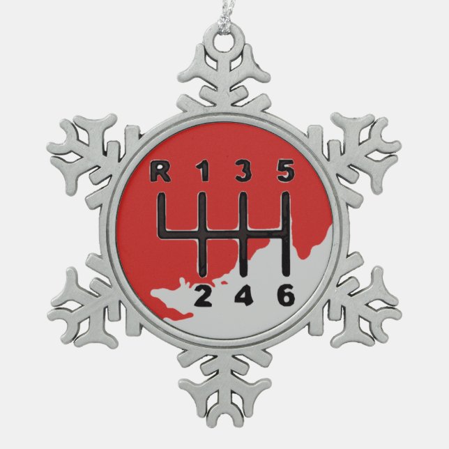 MANUELLE ÜBERMITTLUNG - FARBEN SCHNEEFLOCKEN Zinn-Ornament (Vorderseite)