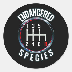 Manuelle Verschiebung des Griffs der gefährdeten A Runder Aufkleber