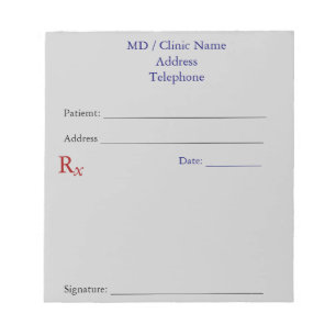 Manuelle Verschreibungsunterlagen (grau) Notizblock