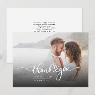 Manuelles Skript Modernes Foto Vielen Dank Mitteilungskarte