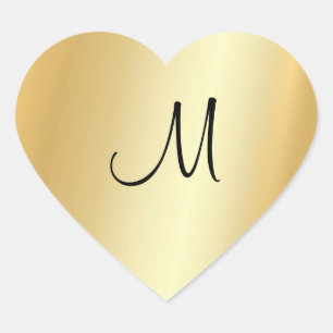 Manuelles Skript Monogram Template Custom Imitats  Herz-Aufkleber