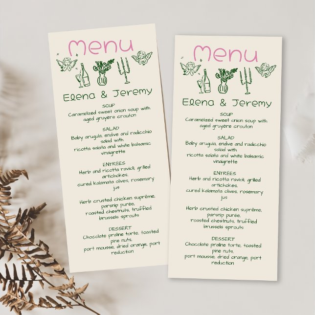 Manuelles Zeichnend Skript-Hochzeitsmenü Menükarte (Von Creator hochgeladen)