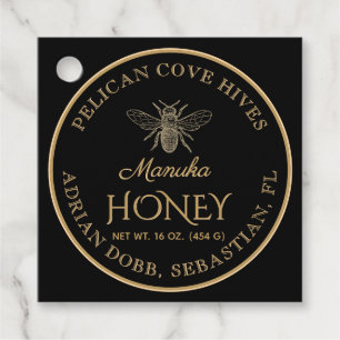 Manuka Honey Black Gold Vintag Bee Hangtag Geschenkanhänger
