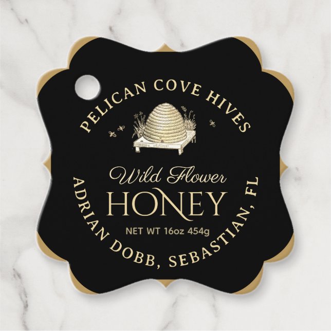 Manuka Honey Black Gold Vintag Skep Extravaganter  Geschenkanhänger (Vorderseite)