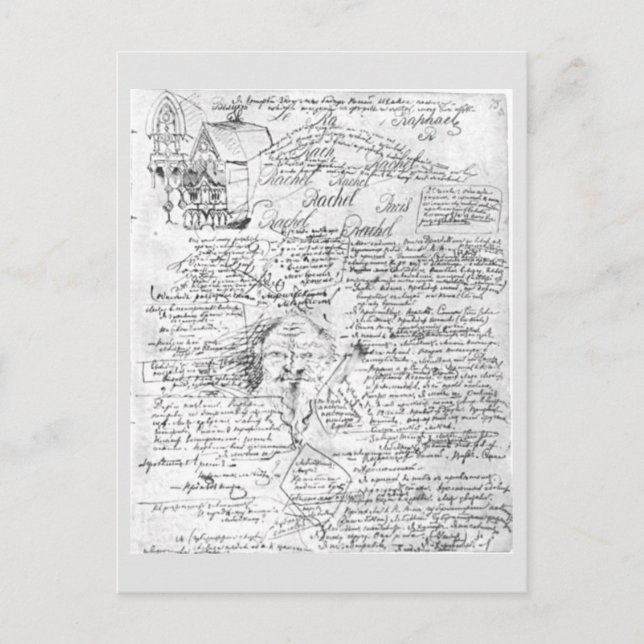 Manuscript for Fyodor Dostoyevsky's novel Demons Postkarte (Vorderseite)