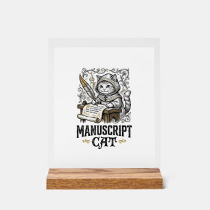 Manuskript Katze Mittelalterliche Manuskript Vinta Acrylschild