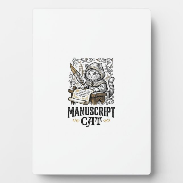 Manuskript Katze Mittelalterliche Manuskript Vinta Fotoplatte (Vorderseite)