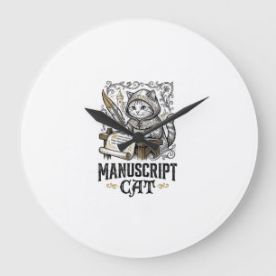 Manuskript Katze Mittelalterliche Manuskript Vinta Große Wanduhr