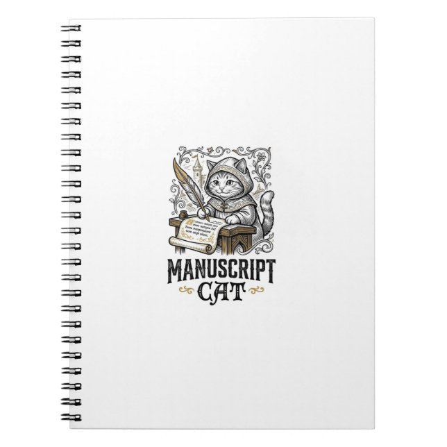 Manuskript Katze Mittelalterliche Manuskript Vinta Notizblock (Vorderseite)