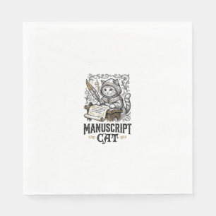 Manuskript Katze Mittelalterliche Manuskript Vinta Serviette