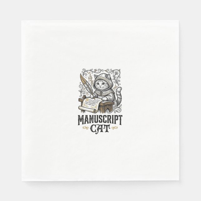 Manuskript Katze Mittelalterliche Manuskript Vinta Serviette (Vorderseite)