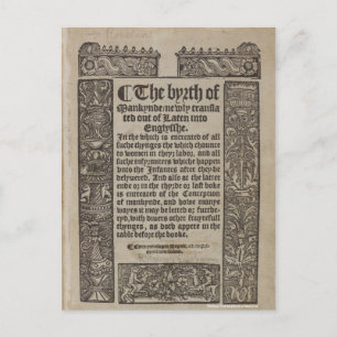 Manuskript-Titelseite Postkarte