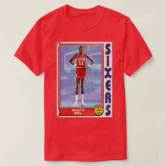 MANUTE BOL Retro Style 90s Basketball d T-Shirt (Design vorne)