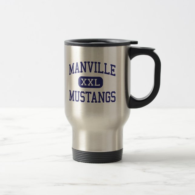 Manville - Mustangs - hoch - Manville New-Jersey Reisebecher (Rechts)