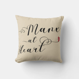 Manx at Heart Throw Cushion, Isle of Man Kissen