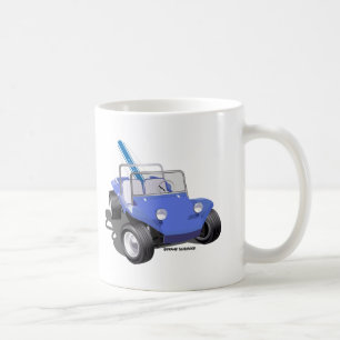 Manx Blue mit Surfboard Kaffeetasse