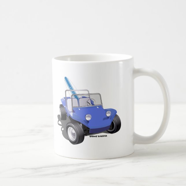 Manx Blue mit Surfboard Kaffeetasse (Rechts)
