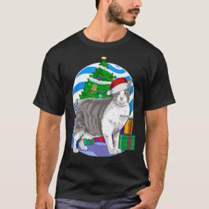 Manx Cat Niedlich Weihnachtsbaumdekor T-Shirt