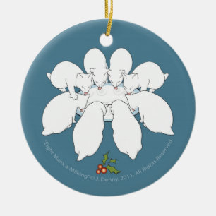 Manx ein-Melken acht… Weihnachtsbaum Keramik Ornament