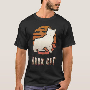 Manx-Katze Vintage Retro Klassisches Tier Sonnenun T-Shirt
