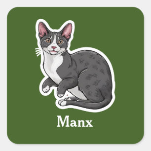 Manx Quadratischer Aufkleber