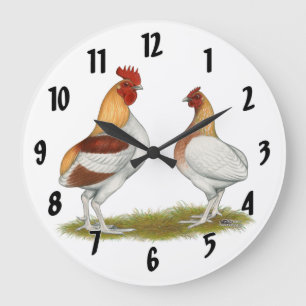 Manx Rumpies Große Wanduhr