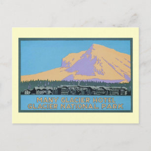 Many Glacier Hotel, Glacier-Nationalpark Vintage Postkarte