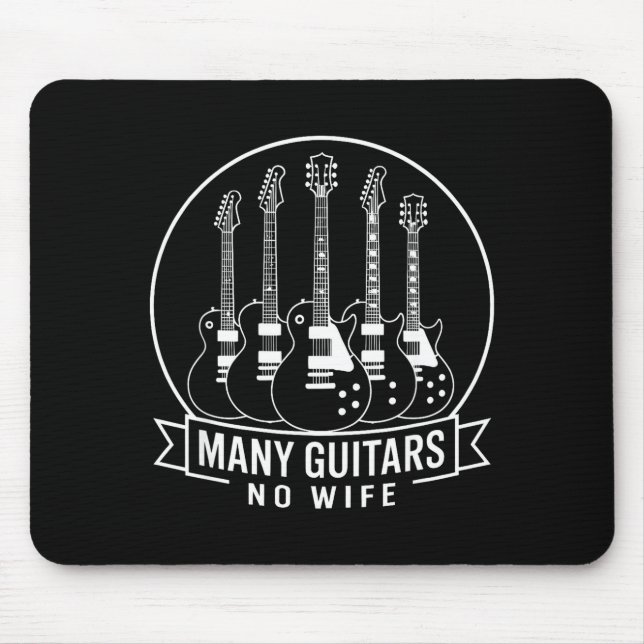 Many Guitars One Wife Funny For Men Women  Mousepad (Vorne)