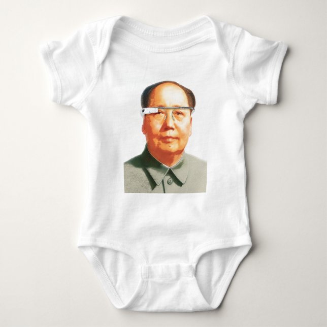 Mao, der Google-Glas trägt Baby Strampler (Vorderseite)